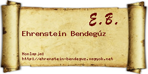 Ehrenstein Bendegúz névjegykártya